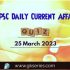 UPSC Daily Static Quiz: 25 March 2023