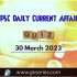 UPSC Daily Static Quiz: 30 March 2023