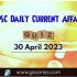UPSC Daily Static Quiz: 30 April 2023