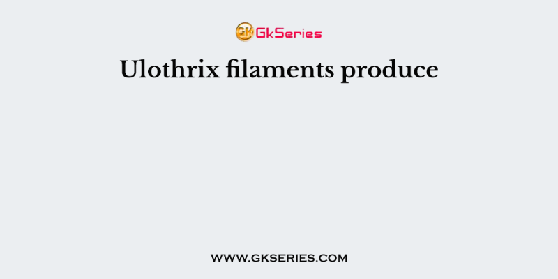 Ulothrix filaments produce