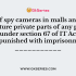 Using spy cameras in malls and shops to capture private parts of any person comes under section 67 of IT Act, 2008 and is punished with a fine of Rs. 5 Lacs