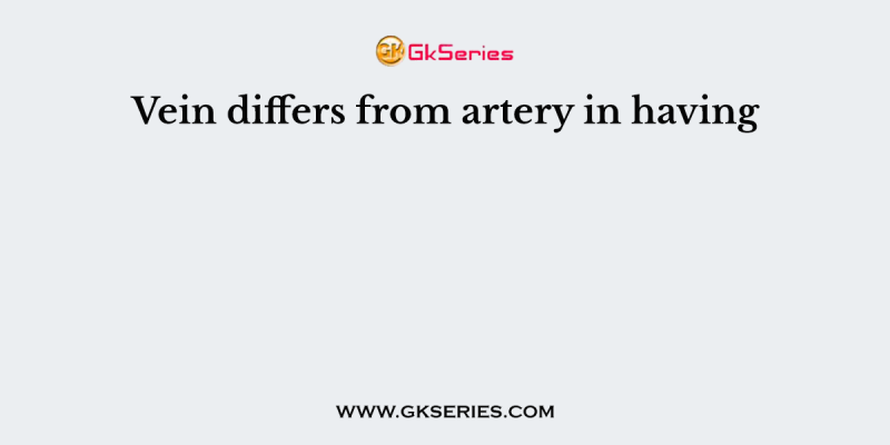 Vein differs from artery in having