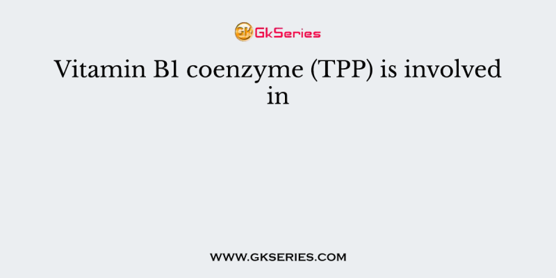 Vitamin B1 coenzyme (TPP) is involved in