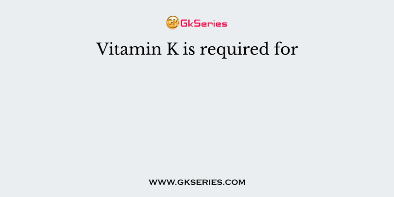 Vitamin K is required for