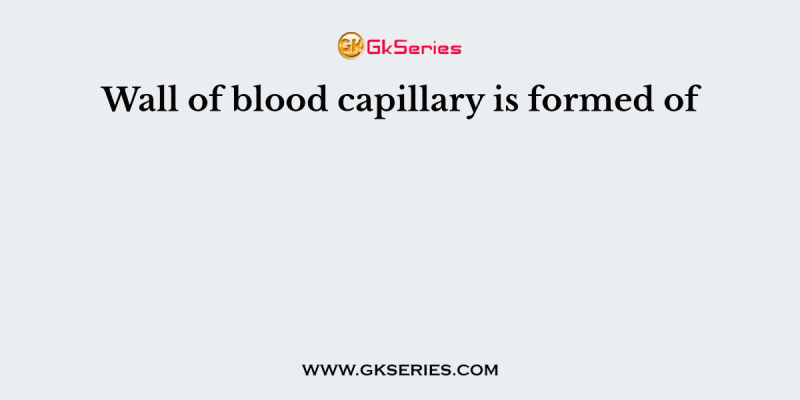 Wall of blood capillary is formed of