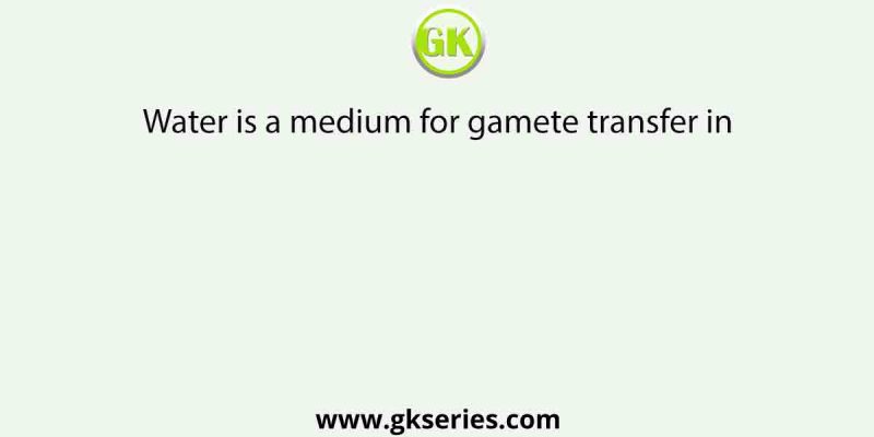 Water is a medium for gamete transfer in