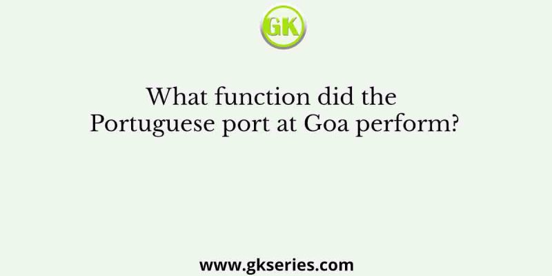 What function did the Portuguese port at Goa perform?