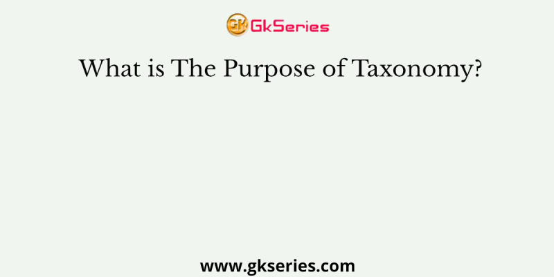 What is The Purpose of Taxonomy?