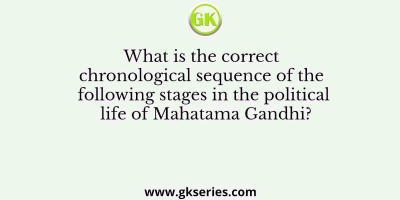 What is the correct chronological sequence of the following stages in the political life of Mahatama Gandhi?