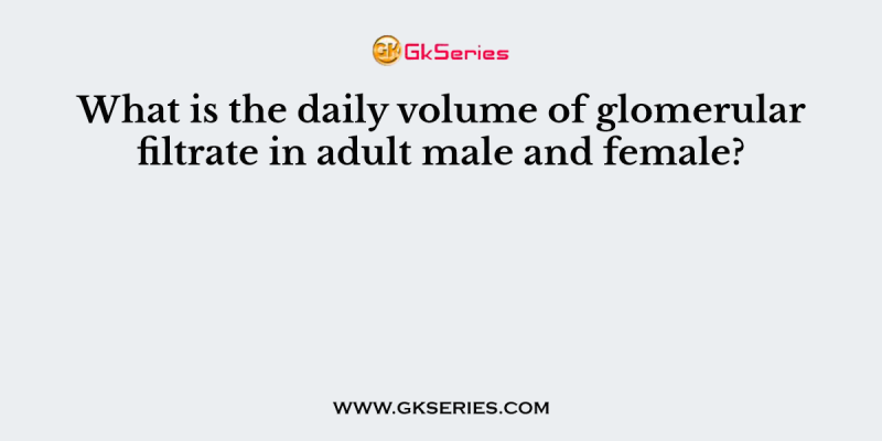 What is the daily volume of glomerular filtrate in adult male and female?