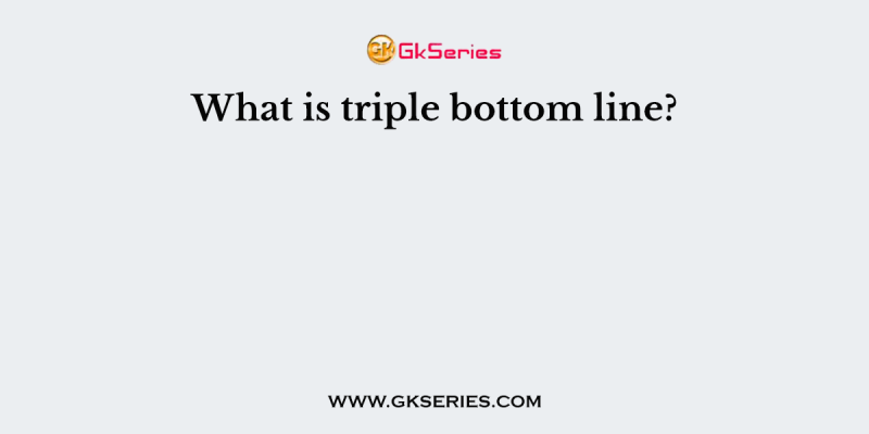 What is triple bottom line?