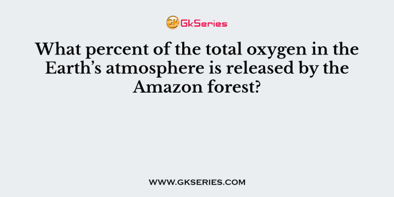 What percent of the total oxygen in the Earth’s atmosphere is released by the Amazon forest?