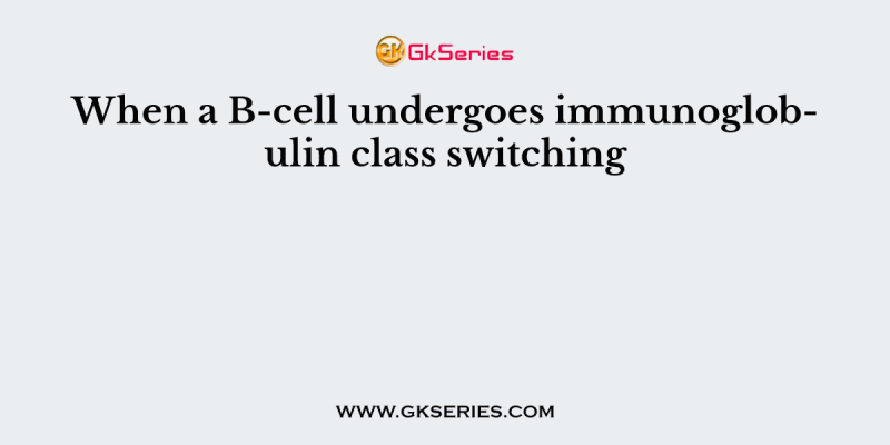 When a B-cell undergoes immunoglobulin class switching