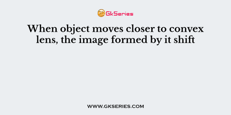 When object moves closer to convex lens, the image formed by it shift