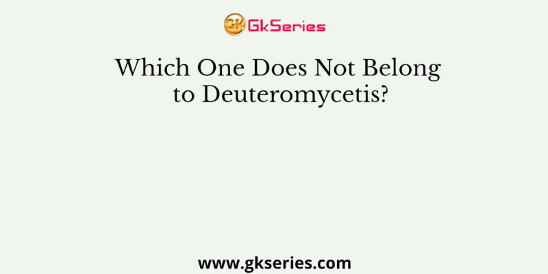 Which One Does Not Belong to Deuteromycetis?