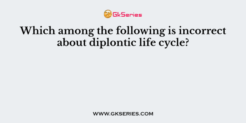 Which among the following is incorrect about diplontic life cycle?