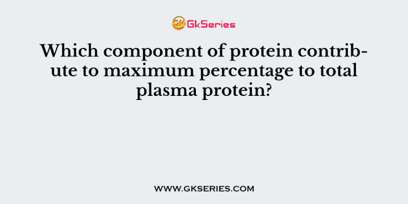 Which component of protein contribute to maximum percentage to total plasma protein?