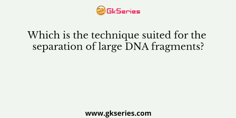 Which is the technique suited for the separation of large DNA fragments?