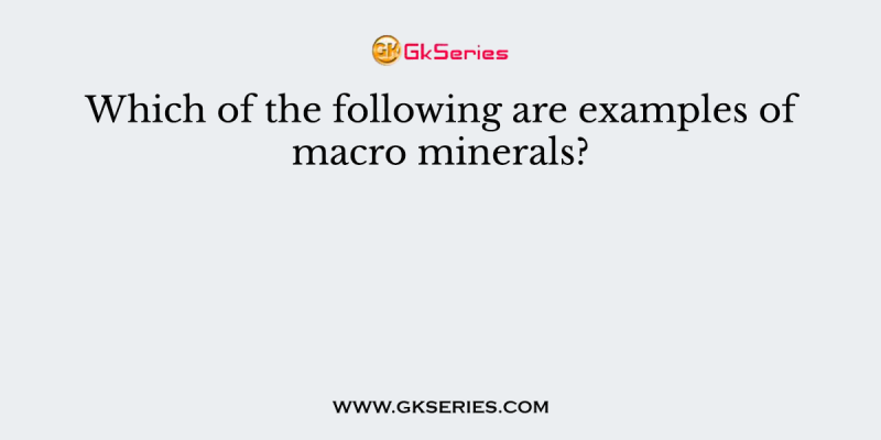 Which of the following are examples of macro minerals?