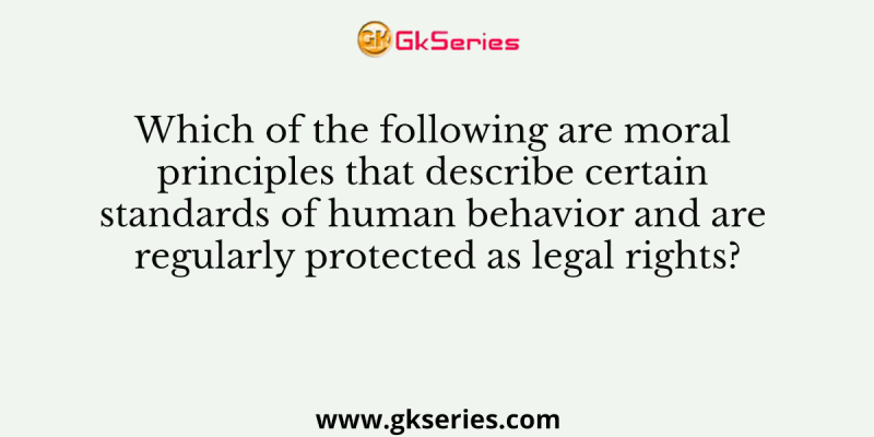Which of the following are moral principles that describe certain standards of human behavior and are regularly protected as legal rights?