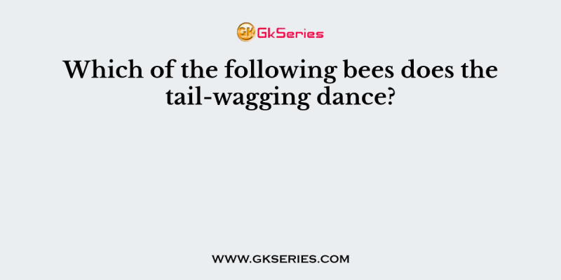 Which of the following bees does the tail-wagging dance?