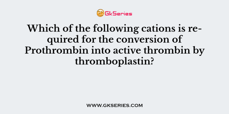 Which of the following cations is required for the conversion of Prothrombin into active thrombin by thromboplastin?