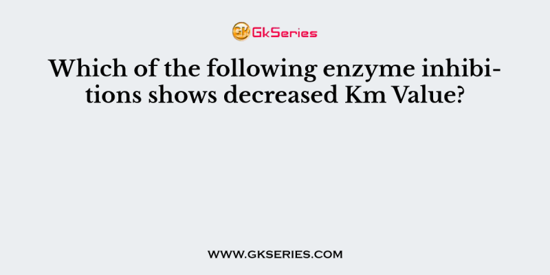 Which of the following enzyme inhibitions shows decreased Km Value?