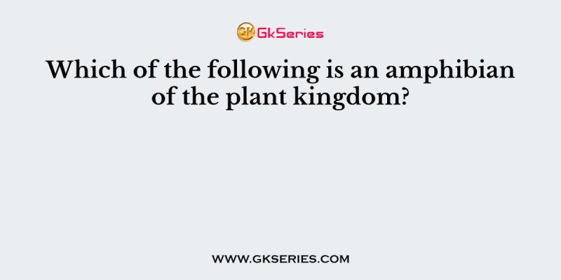 Which of the following is an amphibian of the plant kingdom?
