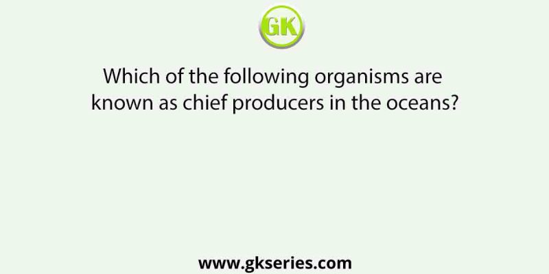 Which of the following organisms are known as chief producers in the oceans?