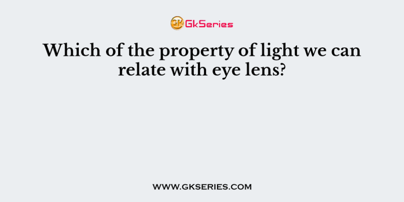 Which of the property of light we can relate with eye lens?