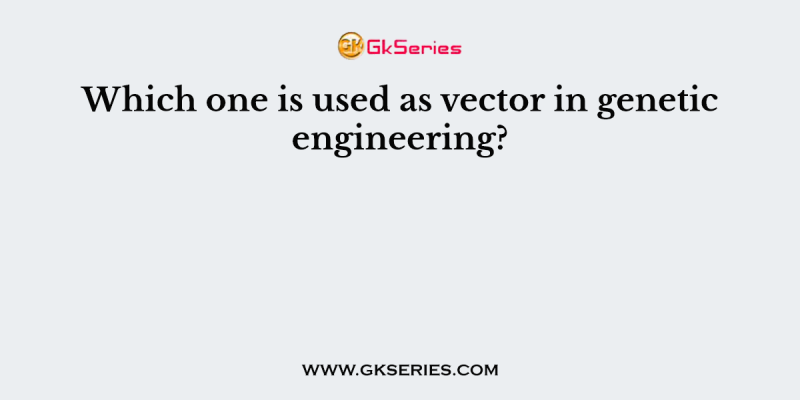 Which one is used as vector in genetic engineering?