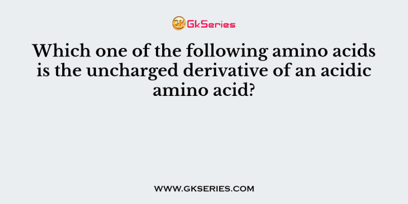 Which one of the following amino acids is the uncharged derivative of an acidic amino acid?
