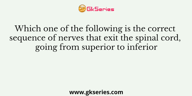 Which one of the following is the correct sequence of nerves that exit the spinal cord, going from superior to inferior