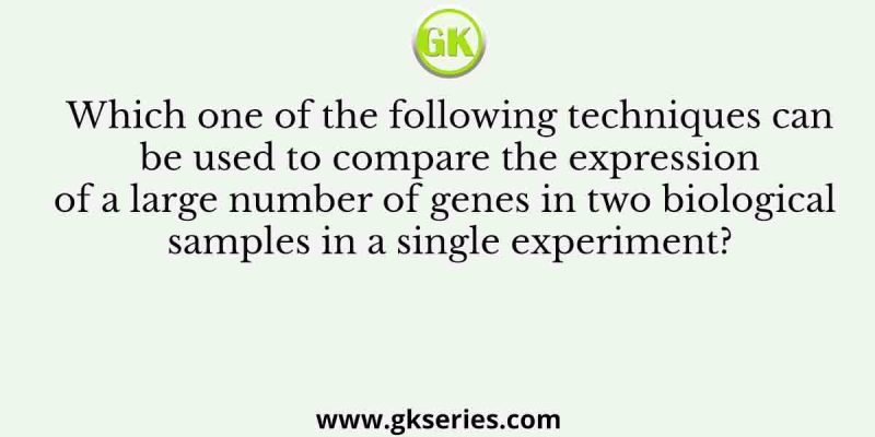 Which one of the following techniques can be used to compare the expression of a large number of genes in two biological samples in a single experiment?