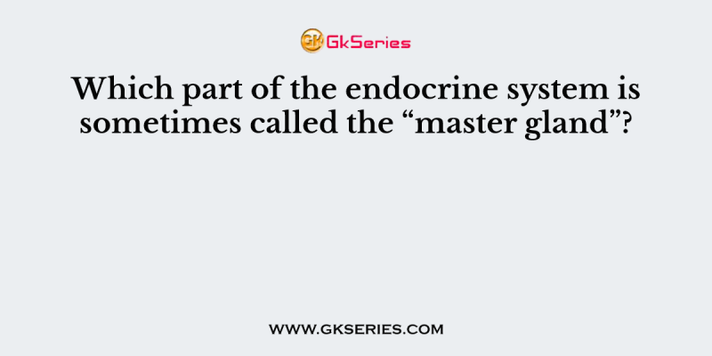 Which part of the endocrine system is sometimes called the “master gland”?