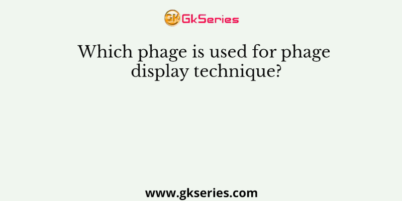 Which phage is used for phage display technique?