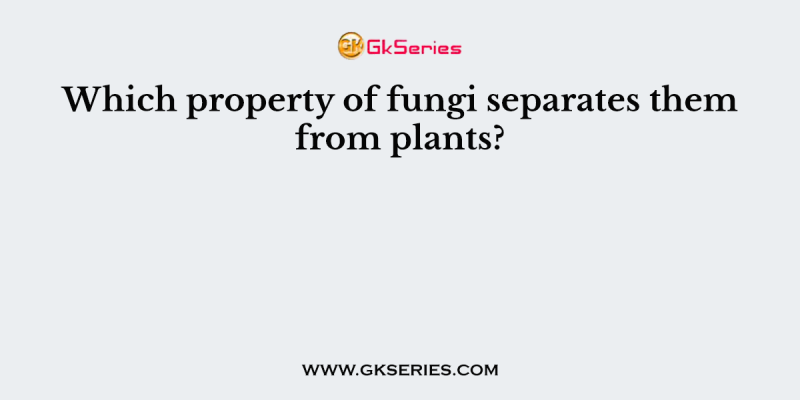 Which property of fungi separates them from plants?