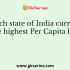 What base year is used to calculate per capita income in India?