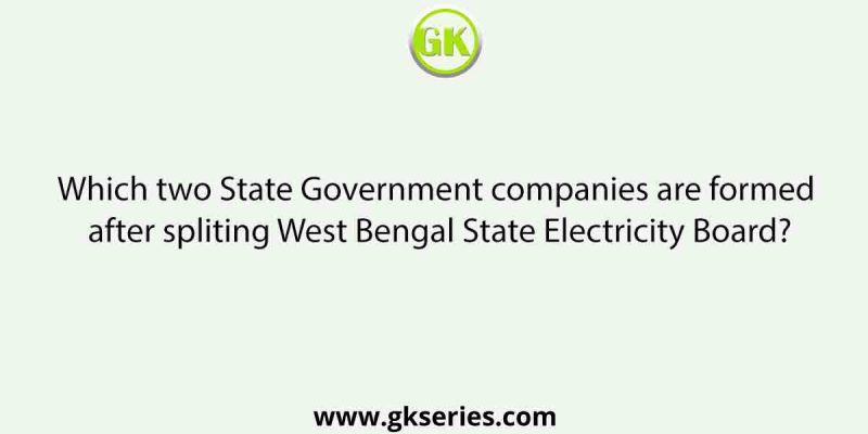 Which two State Government companies are formed after spliting West Bengal State Electricity Board?