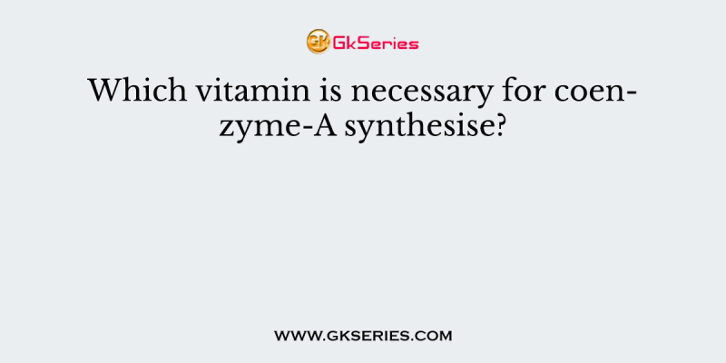 Which vitamin is necessary for coenzyme-A synthesise?