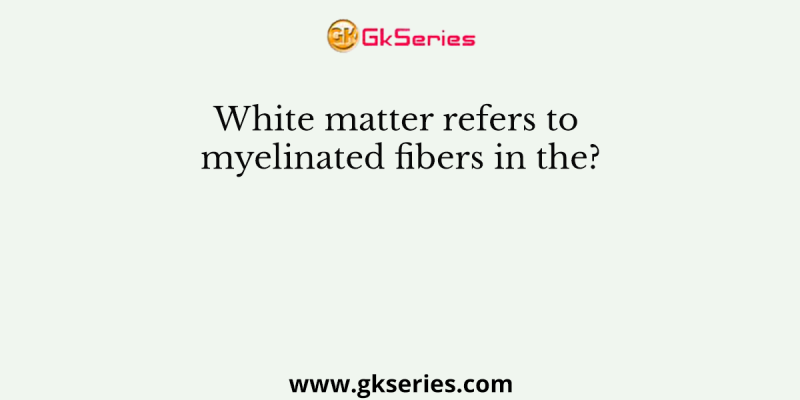 White matter refers to myelinated fibers in the