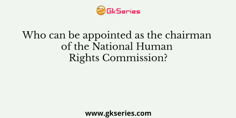 Who can be appointed as the chairman of the National Human Rights Commission?