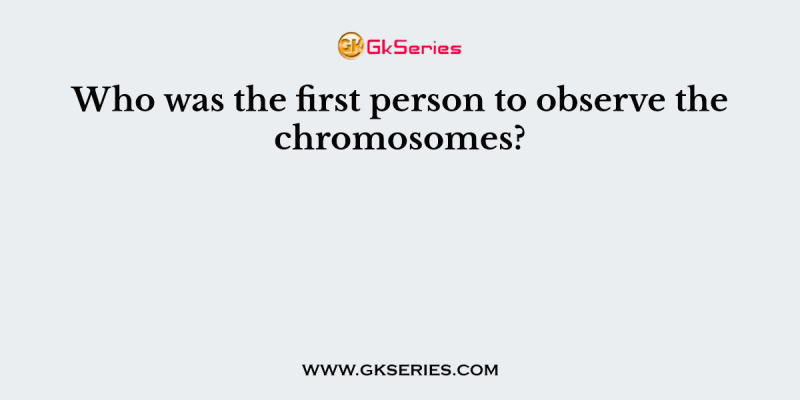 Who was the first person to observe the chromosomes?