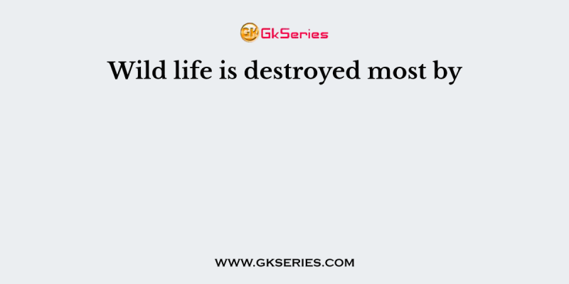 Wild life is destroyed most by