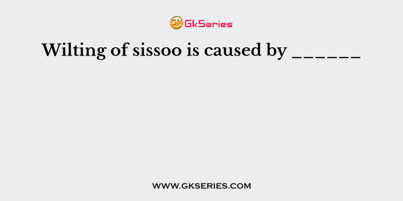 Wilting of sissoo is caused by ______