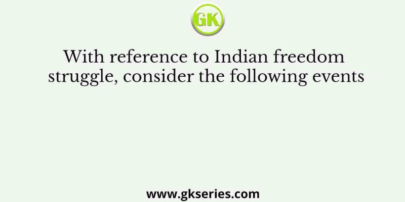 With reference to Indian freedom struggle, consider the following events