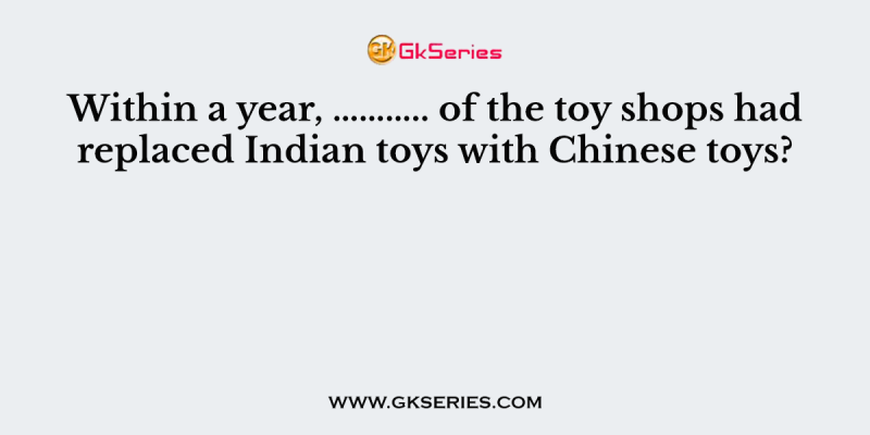 Within a year, ……….. of the toy shops had replaced Indian toys with Chinese toys?