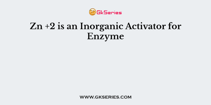 Zn +2 is an Inorganic Activator for Enzyme