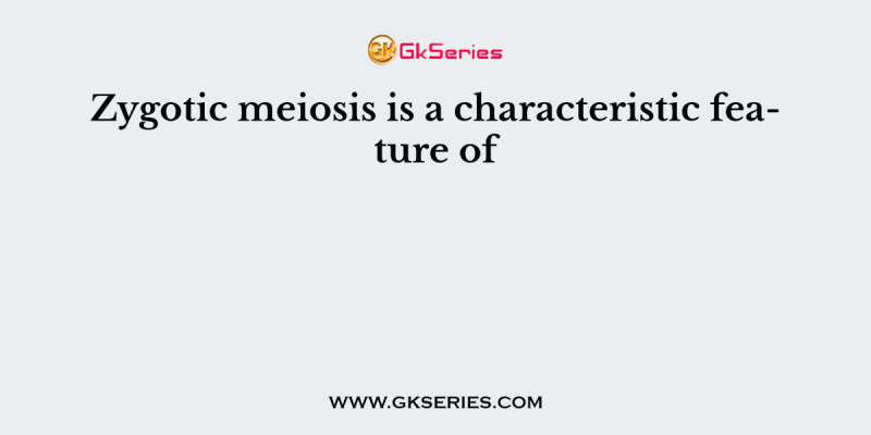 Zygotic meiosis is a characteristic feature of