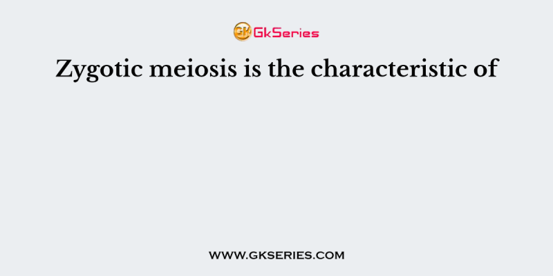 Zygotic meiosis is the characteristic of